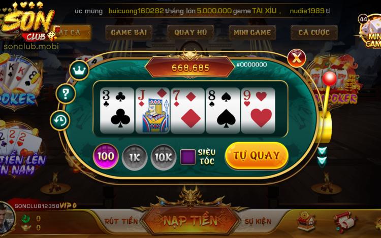 Luật chơi Mini Poker tại cổng game Sonclub