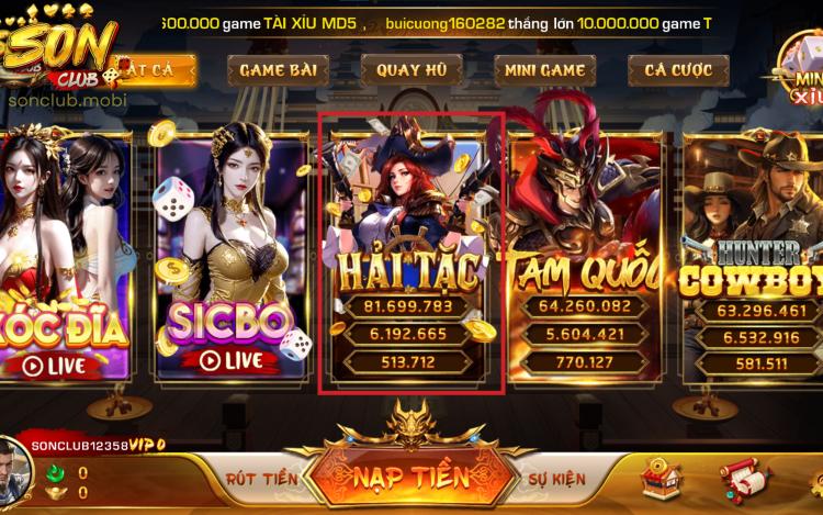 Giới thiệu tổng quan về nổ hũ hải tặc Sonclub