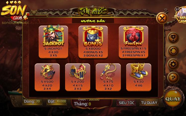 Luật chơi nổ hũ Tam Quốc cần nắm rõ khi quay