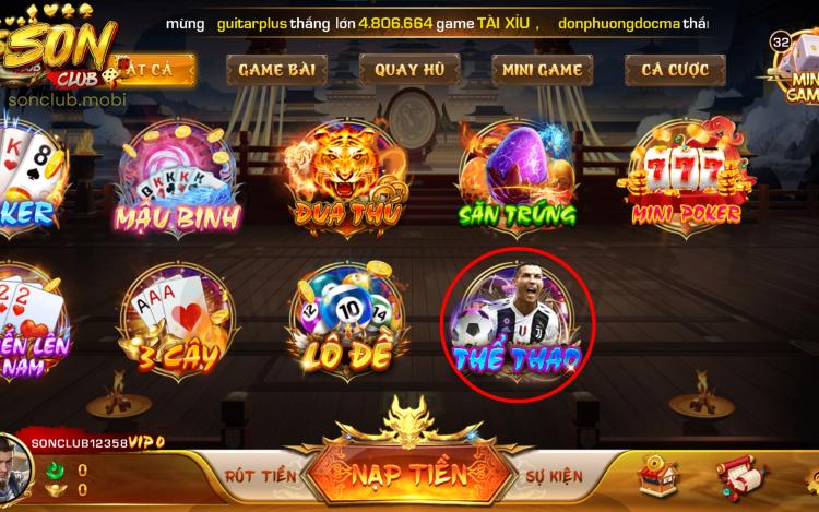 Tổng quan về trò chơi thể thao Sonclub
